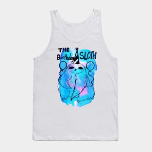 The Birthday Sloth Watercolor Tank Top